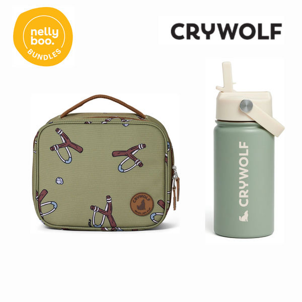 Cry Wolf Drink Bottle and Lunch Bag Set