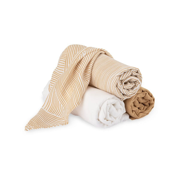 Little Linen Company Little Bamboo Muslin Wrap 3 pk