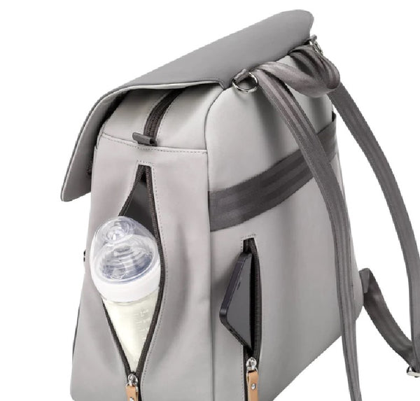 Petunia Pickle Bottom Meta Backpack in Grey Pearl Nubuck Leatherette