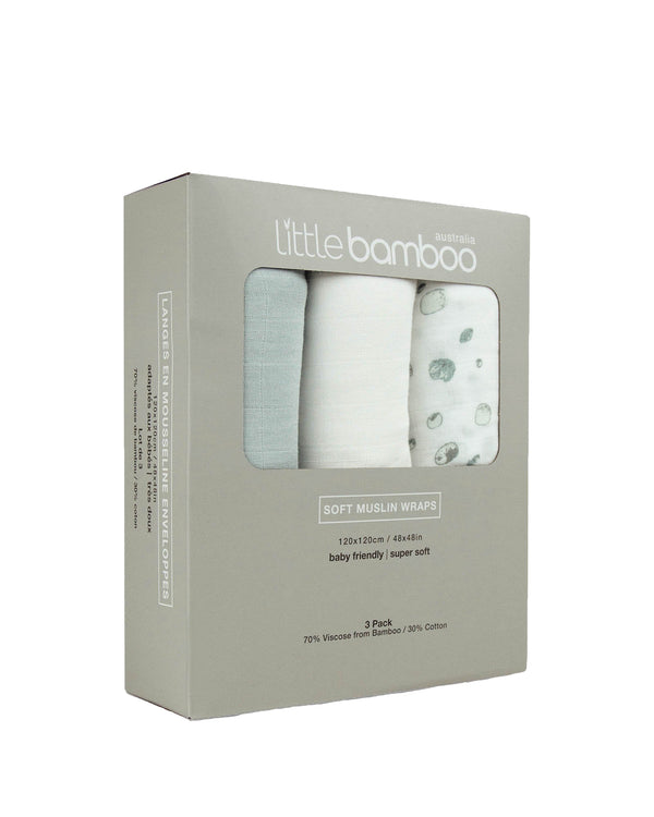 Little Linen Company Little Bamboo Muslin Wrap 3 pk