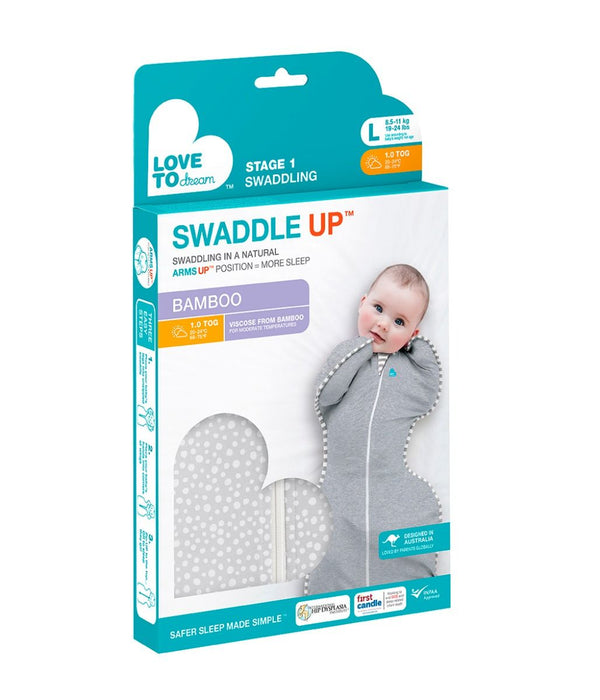 Love To Dream Swaddle Up™ Bamboo 1.0 Tog - Wave Dot