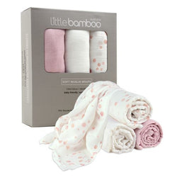 Little Linen Company Little Bamboo Muslin Wrap 3 pk