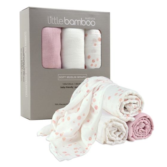 Little Linen Company Little Bamboo Muslin Wrap 3 pk