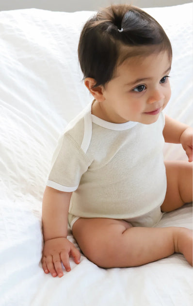 Fibre For Good Short Sleeve Bodysuit with contrast Bind