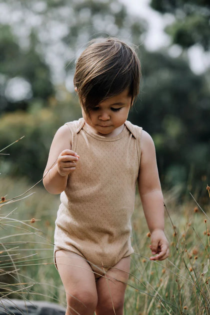 Fibre For Good Pointelle Sleeveless Body Suit