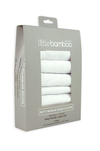 Little Linen Company Little Bamboo Muslin Washer 6pk