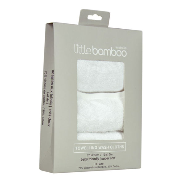 Little Linen Company Little Bamboo Towelling Washer 3pk