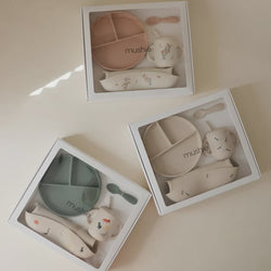 Mushie Silicone Toddler Feeding Set