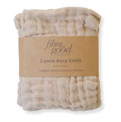 Fibre for Good Burp Cloth  2 Pack - Brown