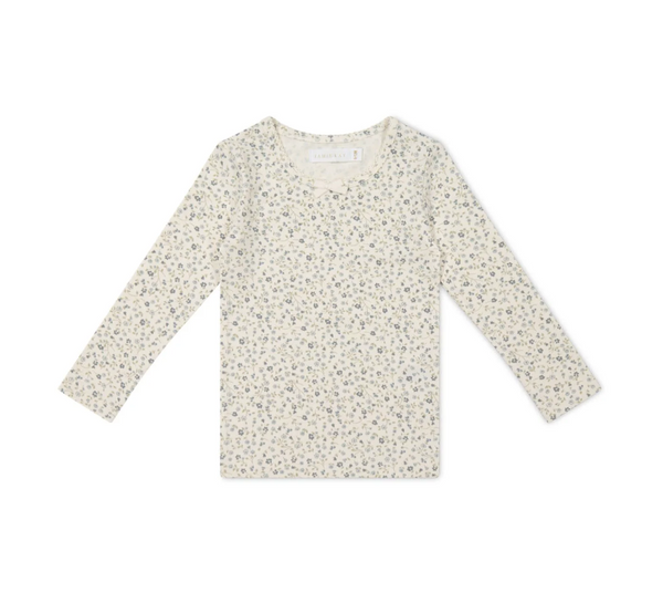 Jamie Kay Organic Cotton Long Sleeve Top- Dainty Egret Blues