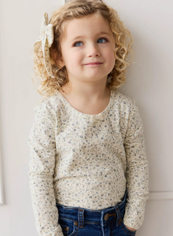Jamie Kay Organic Cotton Long Sleeve Top- Dainty Egret Blues