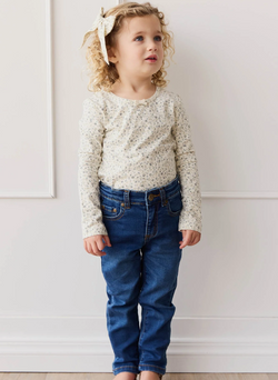 Jamie Kay Organic Cotton Long Sleeve Top- Dainty Egret Blues
