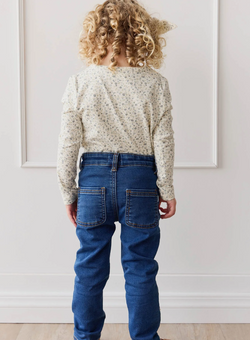 Jamie Kay Organic Cotton Long Sleeve Top- Dainty Egret Blues