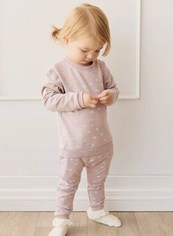 Jamie Kay Organic Cotton Morgan Track Pant- Simple Flowers Lilac