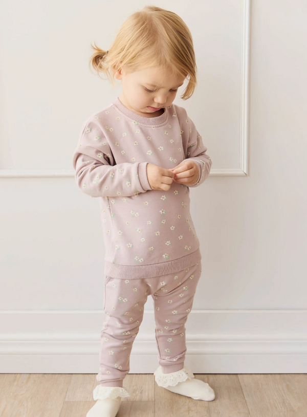 Jamie Kay Organic Cotton Morgan Track Pant- Simple Flowers Lilac