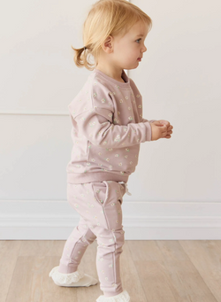 Jamie Kay Organic Cotton Morgan Track Pant- Simple Flowers Lilac