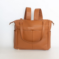 Tan Bag with Gold Zip