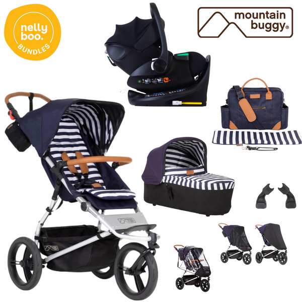 Mountain Buggy Luxury Edition Urban Jungle Bundle with all NEW 2025 Protect Swivel car seat and Base