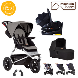 Mountain Buggy Urban Jungle Bundle with all NEW 2025 Protect Swivel car seat and Base