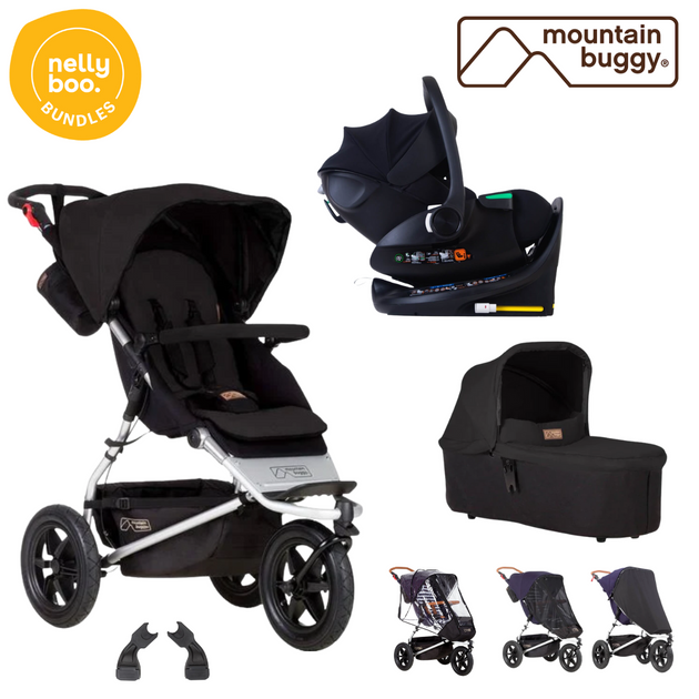 Mountain Buggy Urban Jungle Bundle with all NEW 2025 Protect Swivel car seat and Base