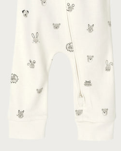 Babu Footless Printed Onesie Zipsuit - Fingerprint Friends