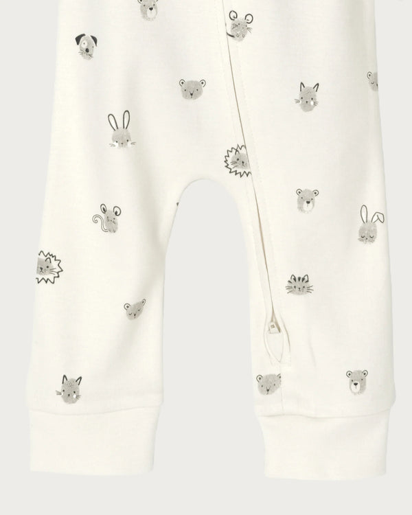 Babu Footless Printed Onesie Zipsuit - Fingerprint Friends