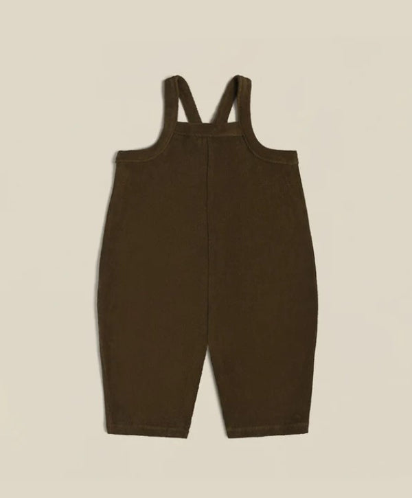 Organic Zoo Olive Terry Cropped Dungarees