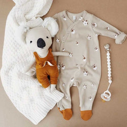 Organic Zoo Suit with Contrast Feet- Cotton Field