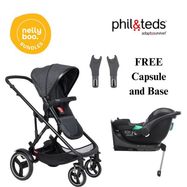 Phil & Teds Voyager Buggy Bundle with FREE Alpha Capsule and Base