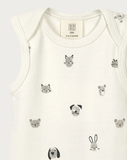 Babu Singlet Bodysuit - Fingerprint Friends