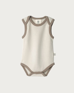 Babu Singlet Bodysuit - Oat Contrast