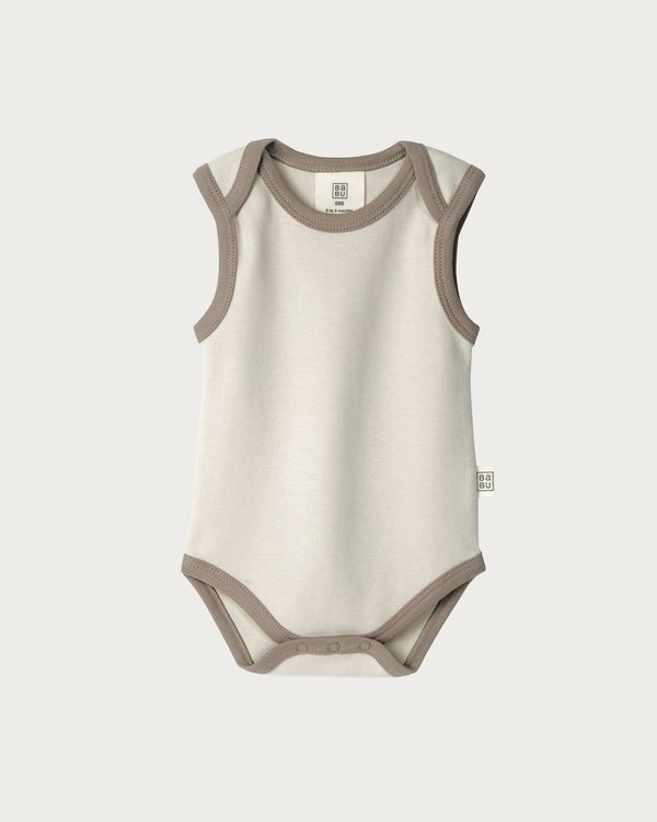 Babu Singlet Bodysuit - Oat Contrast