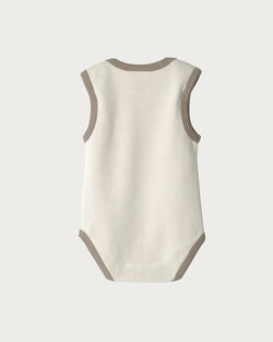 Babu Singlet Bodysuit - Oat Contrast