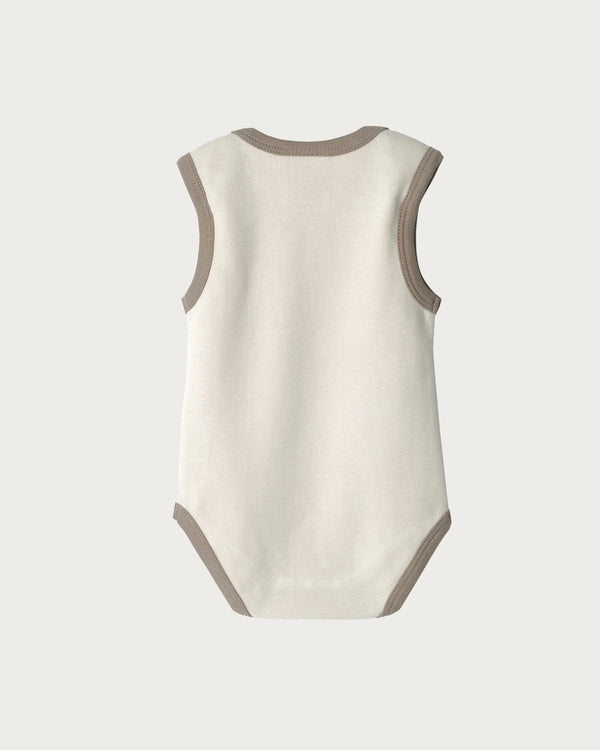 Babu Singlet Bodysuit - Oat Contrast