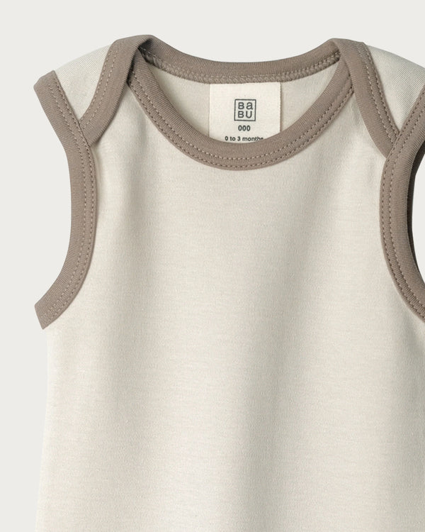 Babu Singlet Bodysuit - Oat Contrast