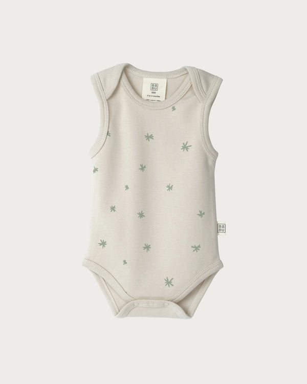 Babu Singlet Bodysuit - Sage Star