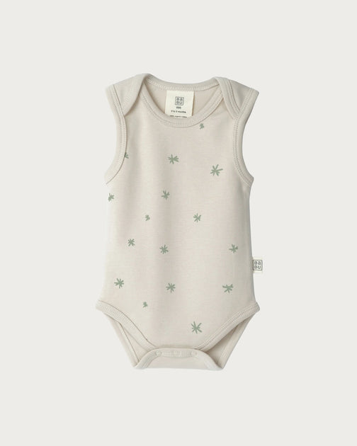 Babu Singlet Bodysuit - Sage Star