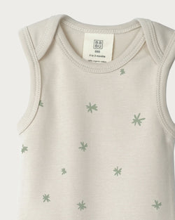 Babu Singlet Bodysuit - Sage Star