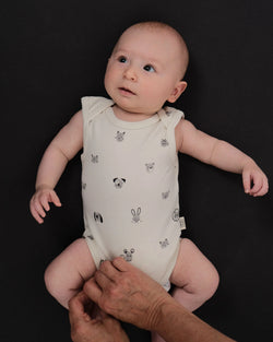 Babu Singlet Bodysuit - Fingerprint Friends