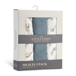 Little Linen Muslin Wrap 3pk