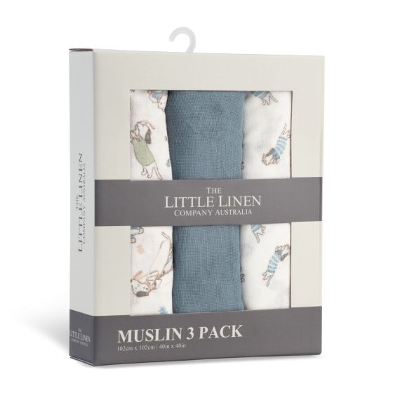 Little Linen Muslin Wrap 3pk