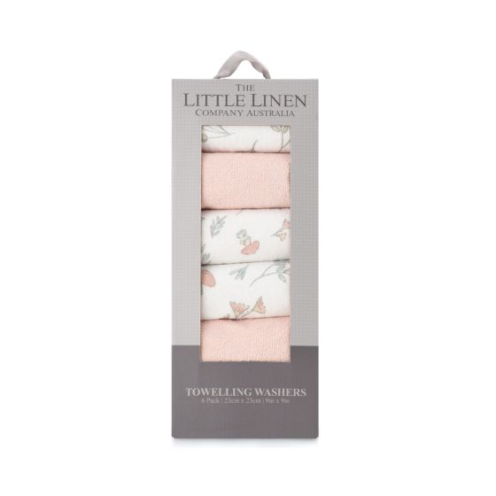 Little Linen Towelling Washer 6PK