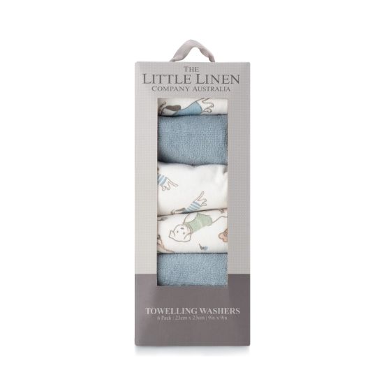 Little Linen Towelling Washer 6PK