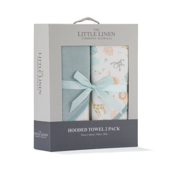 Little Linen Hooded Towel 2PK