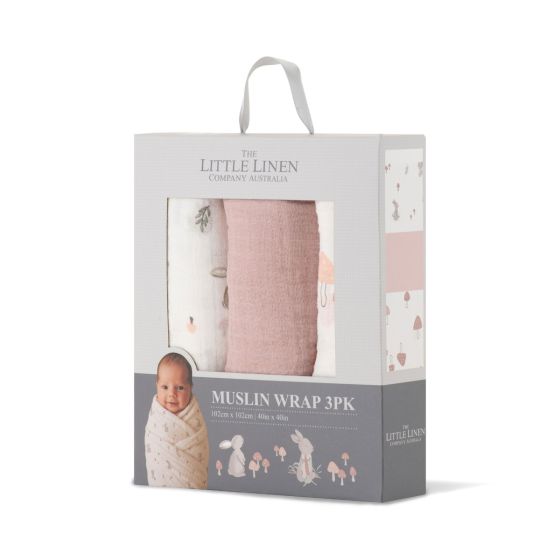 Little Linen Muslin Wrap 3pk