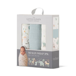 Little Linen Muslin Wrap 3pk