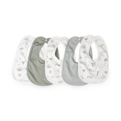 Little Linen Cotton Jersey Bibs - 5Pk