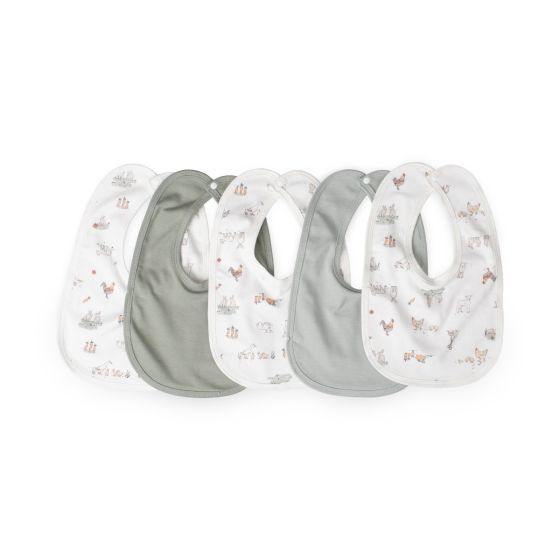 Little Linen Cotton Jersey Bibs - 5Pk