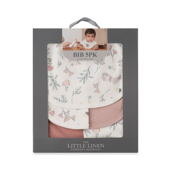 Little Linen Cotton Jersey Bibs - 5Pk