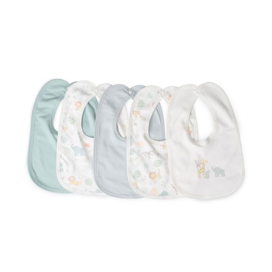 Little Linen Cotton Jersey Bibs - 5Pk